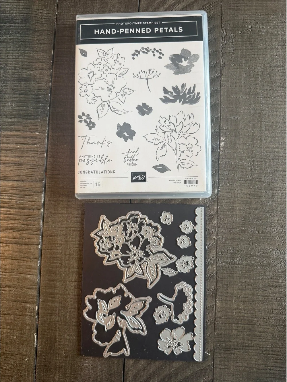 Stampin’ Up Hand-Penned Petals stamp set with Penned Flowers Dies die cut set